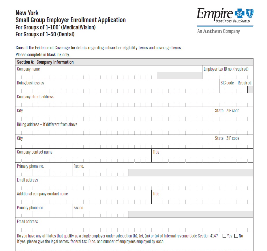 Small Group Employer Application